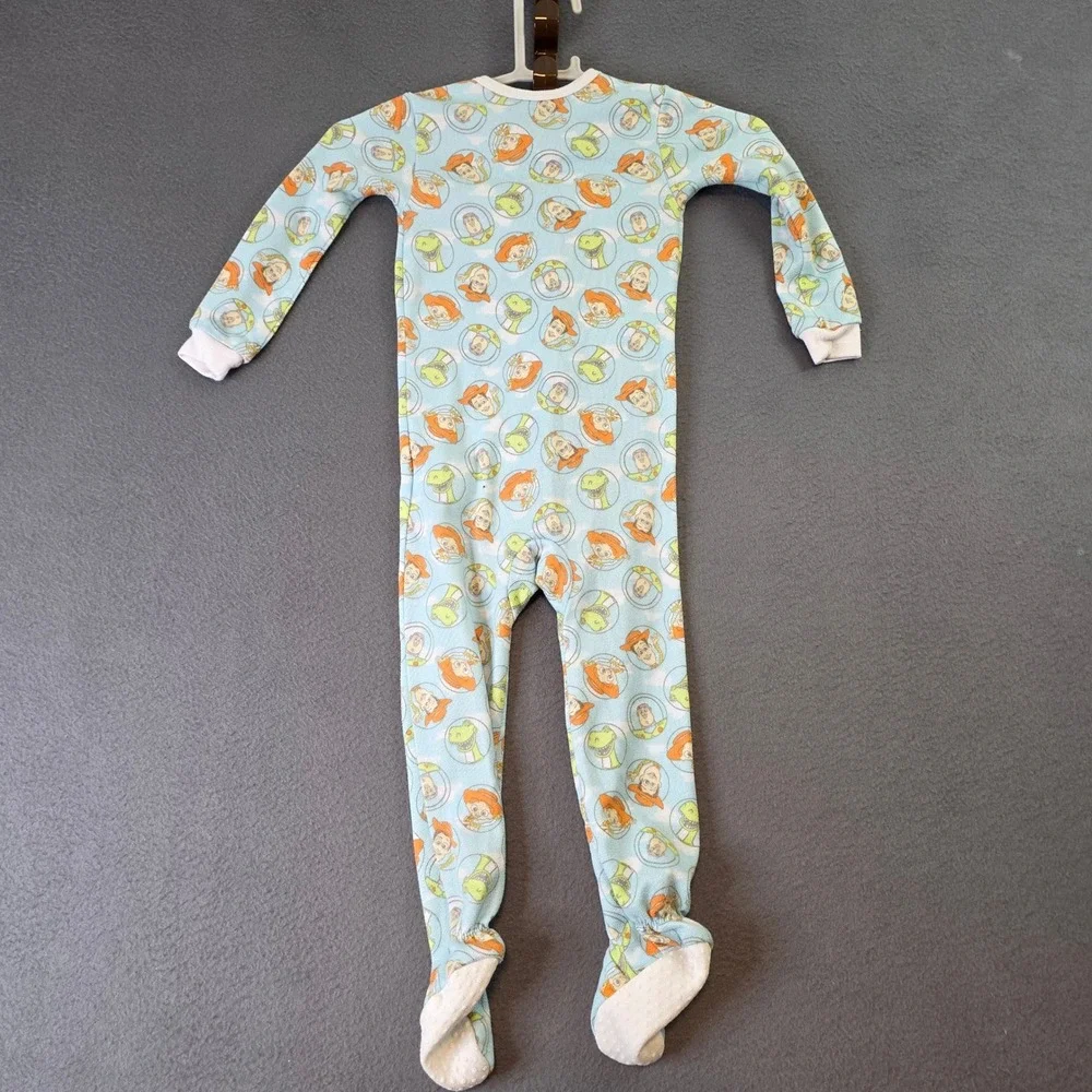 Disney Toy Story Woody Buzz Lightyear Rex 18M Blue Footed Pajamas